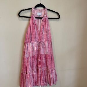 Saylor Rheta Dress -Size S Pink Metallic stripe- Like new